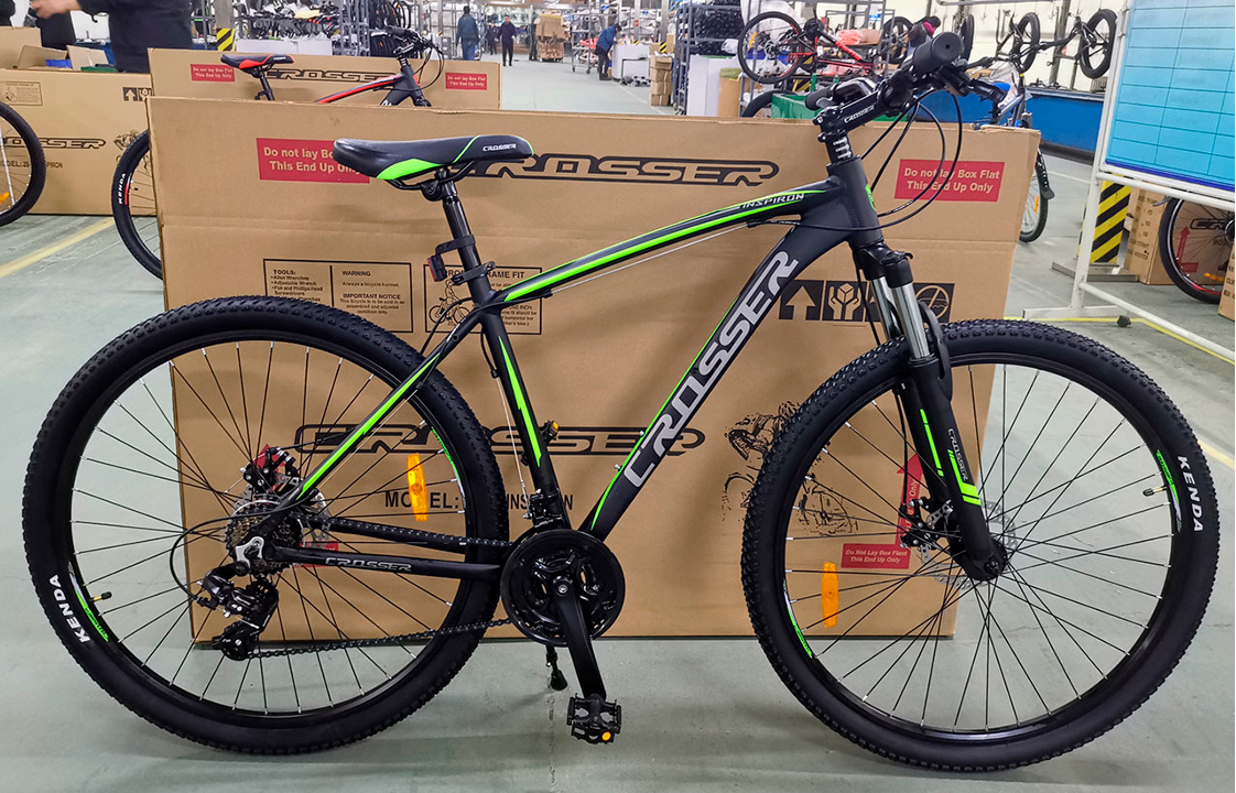 Фотография Велосипед Crosser Inspiron 29" 2021, размер XXL, Черно-зеленый